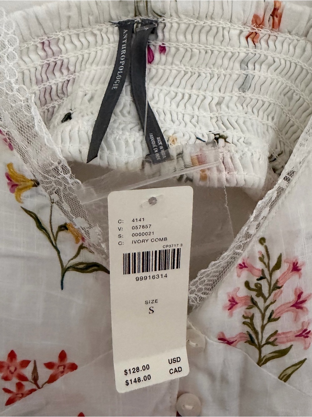 Anthropologie White Maxi Dress with Multicolor Floral Embroidery - Picture 5 of 5